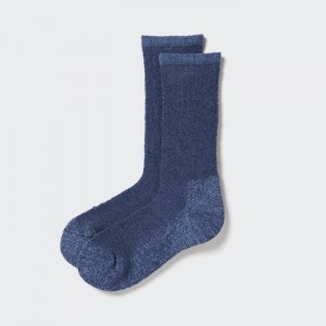 Akcesoria Męskie Uniqlo HEATTECH Soft Pile Heather Socks Niebieskie,Uniqlo Polska | N459796