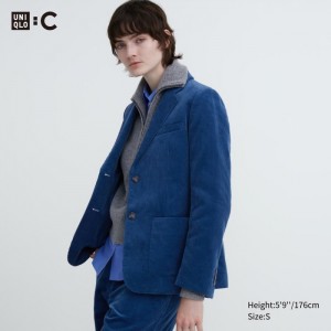 Blezery Damskie Uniqlo Corduroy Jacket Niebieskie,Uniqlo Polska | W919746