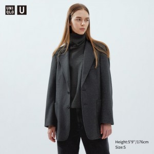 Blezery Damskie Uniqlo Jersey Tailored Jacket Ciemny Szare,Uniqlo Polska | K869610