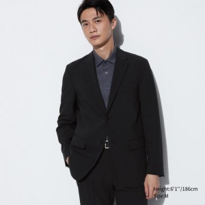 Blezery Męskie Uniqlo AirSense Jacket (Wool Like) (Ultra Light Jacket) Czarne,Uniqlo Polska | D610832