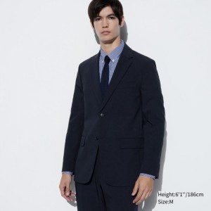 Blezery Męskie Uniqlo AirSense Jacket (Wool Like) (Ultra Light Jacket) Granatowe,Uniqlo Polska | L474218