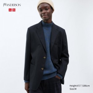 Blezery Męskie Uniqlo Tailored Jacket Granatowe,Uniqlo Polska | W179400
