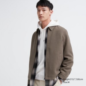 Blouson Damskie Uniqlo Single Collar Short Brązowe,Uniqlo Polska | G691228