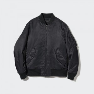 Blouson Męskie Uniqlo MA-1 (2022 Edition) Czarne,Uniqlo Polska | E389926