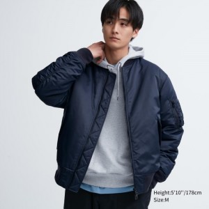 Blouson Męskie Uniqlo MA-1 Granatowe,Uniqlo Polska | U995717