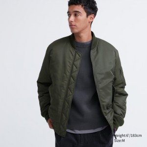 Blouson Męskie Uniqlo MA-1 Oliwkowe,Uniqlo Polska | M978461