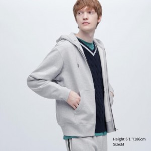 Bluza z Kapturem Damskie Uniqlo Sweat Full-Zip Long-Sleeve (2022 Edition) Szare,Uniqlo Polska | N916652