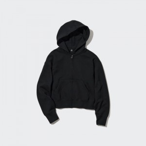 Bluza z Kapturem Damskie Uniqlo Sweat Full-Zip Long-Sleeve Czarne,Uniqlo Polska | J230281