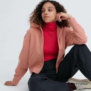 Bluza z Kapturem Damskie Uniqlo Sweat Full-Zip Long-Sleeve Głęboka Pomarańczowe,Uniqlo Polska | Q360184