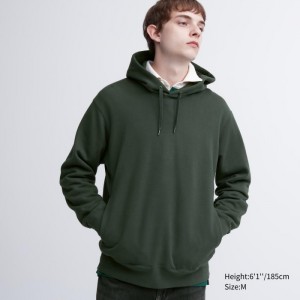 Bluza z Kapturem Damskie Uniqlo Sweat Pullover Ciemny Zielone,Uniqlo Polska | W313131