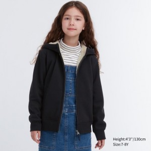 Bluza z Kapturem Dziecięce Uniqlo Pile-Lined Sweat Full-Zip Czarne,Uniqlo Polska | W806482