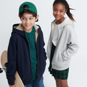 Bluza z Kapturem Dziecięce Uniqlo Pile-Lined Sweat Full-Zip Granatowe,Uniqlo Polska | G771193
