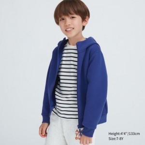 Bluza z Kapturem Dziecięce Uniqlo Ultra Stretch Dry Sweat Long-Sleeve Full-Zip Niebieskie,Uniqlo Polska | B174887