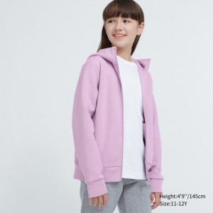 Bluza z Kapturem Dziecięce Uniqlo Ultra Stretch Dry Sweat Long-Sleeve Full-Zip Fioletowe,Uniqlo Polska | K564497