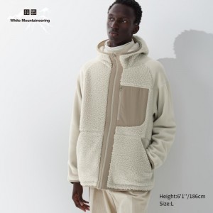 Bluza z Kapturem Męskie Uniqlo Fleece Full-Zip Long-Sleeve Natural,Uniqlo Polska | O119812