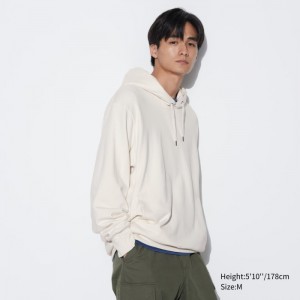 Bluza z Kapturem Męskie Uniqlo Sweat Pullover Białe,Uniqlo Polska | V115708