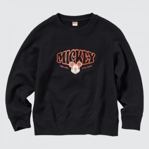 Bluzy Dziecięce Uniqlo Sweat Long-Sleeve Czarne,Uniqlo Polska | Z062450