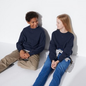Bluzy Dziecięce Uniqlo Ultra Stretch Long-Sleeve Granatowe,Uniqlo Polska | D367116