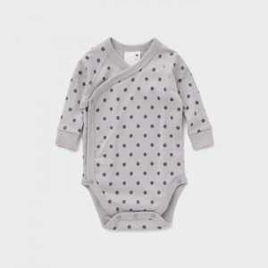 Body Niemowlęce Uniqlo Long-Sleeve (Open Front) Szare,Uniqlo Polska | X861296