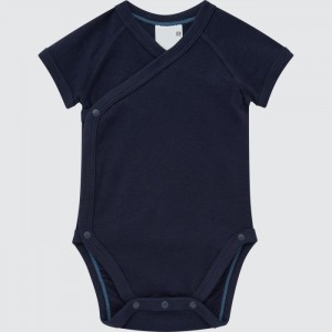 Body Niemowlęce Uniqlo Short-Sleeve (Open Front) Granatowe,Uniqlo Polska | E633929
