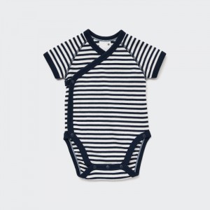 Body Niemowlęce Uniqlo Short-Sleeve (Open Front) Granatowe,Uniqlo Polska | H214414