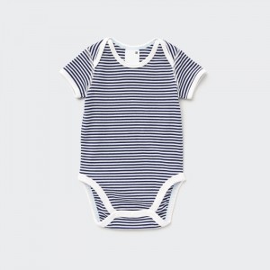 Body Niemowlęce Uniqlo Short-Sleeve (Striped) Granatowe,Uniqlo Polska | N537730