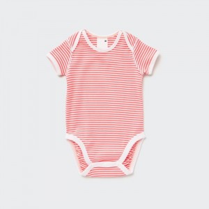 Body Niemowlęce Uniqlo Short-Sleeve (Striped) Czerwone,Uniqlo Polska | J205837