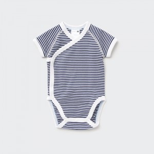 Body Niemowlęce Uniqlo Short-Sleeve (Striped) Granatowe,Uniqlo Polska | Q581340