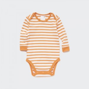 Body Niemowlęce Uniqlo Striped Long-Sleeve Pomarańczowe,Uniqlo Polska | M047795