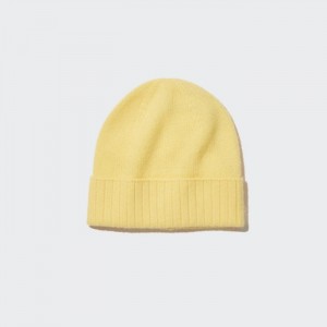Czapka Damskie Uniqlo Cashmere Knitted Żółte,Uniqlo Polska | J565541