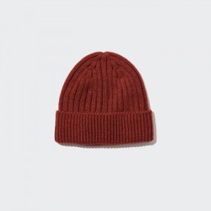 Czapka Męskie Uniqlo HEATTECH Ribbed Czerwone,Uniqlo Polska | S788612
