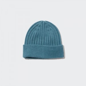 Czapka Męskie Uniqlo HEATTECH Ribbed Niebieskie,Uniqlo Polska | Y525006