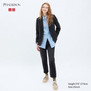 Jeansy Damskie Uniqlo Slim Straight Ciemny Szare,Uniqlo Polska | C836039