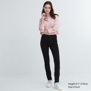 Jeansy Damskie Uniqlo Ultra Stretch (Mid-Rise) Czarne,Uniqlo Polska | O182296