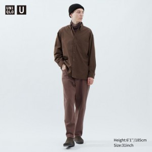Jeansy Męskie Uniqlo Relaxed Fit Brązowe,Uniqlo Polska | B452270