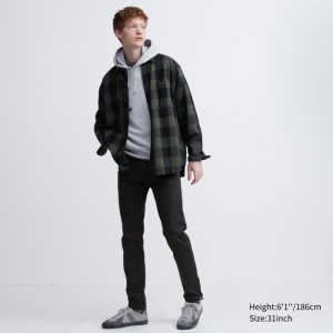 Jeansy Męskie Uniqlo Stretch Selvedge Slim-Fit Czarne,Uniqlo Polska | D506117