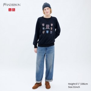 Jeansy Męskie Uniqlo Wide-Fit Niebieskie,Uniqlo Polska | S503369