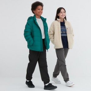Joggery Dziecięce Uniqlo Stretch Warm Lined Jogger Czarne,Uniqlo Polska | R592625