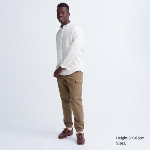 Joggery Męskie Uniqlo Cargo Jogger Brązowe,Uniqlo Polska | Z720431