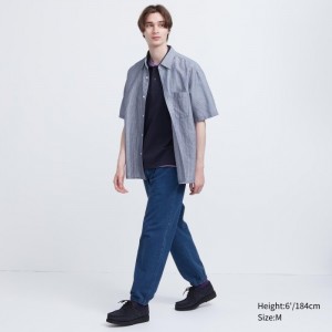Joggery Męskie Uniqlo Washed Jersey Denim Jogger Niebieskie,Uniqlo Polska | J067631