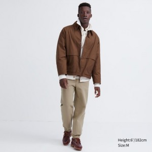Joggery Męskie Uniqlo Washed Jersey Jogger Beżowe,Uniqlo Polska | J924403