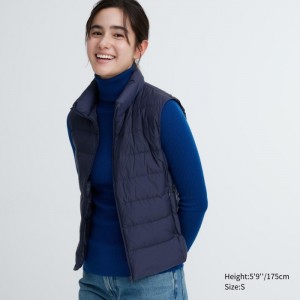 Kamizelka Puchowa Damskie Uniqlo Ultra Light Granatowe,Uniqlo Polska | H430334