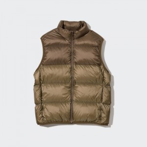 Kamizelka Puchowa Męskie Uniqlo Ultra Light (Wide Quilt Color Block) (2022 Edition) Brązowe,Uniqlo Polska | A901085
