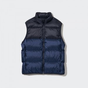 Kamizelka Puchowa Męskie Uniqlo Ultra Light (Wide Quilt Color Block) (2022 Edition) Granatowe,Uniqlo Polska | G239352