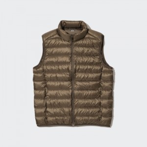 Kamizelka Puchowa Męskie Uniqlo Ultra Light (Narrow Quilt) Brązowe,Uniqlo Polska | A859905