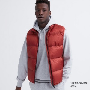 Kamizelka Puchowa Męskie Uniqlo Ultra Light (Wide Quilt) Czerwone,Uniqlo Polska | O094654