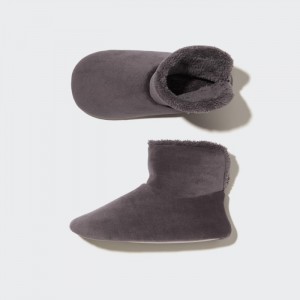 Kapcie Męskie Uniqlo Fleece Room Shoes (Velour Boots) Brązowe,Uniqlo Polska | I916298