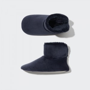 Kapcie Męskie Uniqlo Fleece Room Shoes (Velour Boots) Granatowe,Uniqlo Polska | V064887