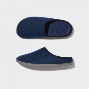 Kapcie Męskie Uniqlo Wool Like (Rubber Sole) Niebieskie,Uniqlo Polska | T080978