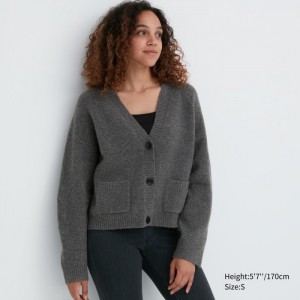 Kardigan Damskie Uniqlo Souffle Yarn Short Szare,Uniqlo Polska | F968568